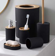 Carregar imagem no visualizador da galeria, Conjunto de Acessório para Banheiro - Bambu 6 Peças
